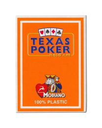 Plastik Spielkarten Modiano Texas Poker orange