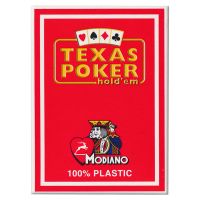 Plastik Spielkarten Modiano Texas Poker rot