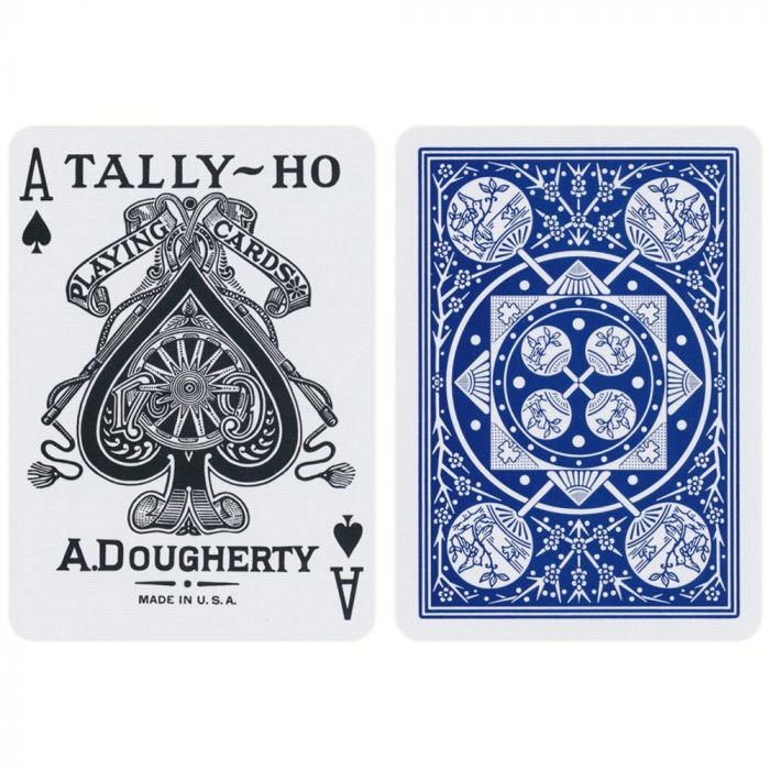 12 x Tally-Ho FAN Back Poker Karten blau/rot Spielkarten Brick 